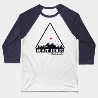 camping in tents, hiking, trekking, adventure, outdoor recreation, sports,nature Baseball T-Shirt